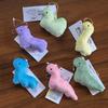 Cartoon Plush Dinosaur Keychain Soft Dinosaur Bag Pendant Lovely Dinosaur Doll Pendant  Couple