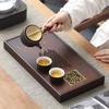 Bamboo Tea Tray Drainage Water Set Accessory with Storage Box Serving for