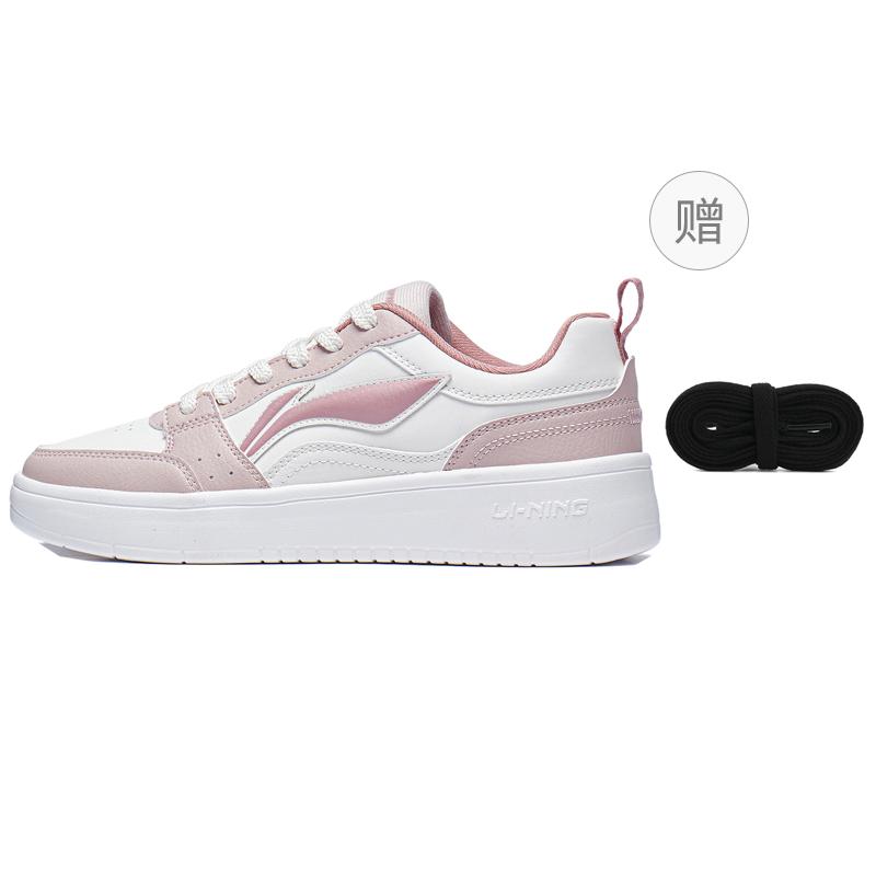 Li Ning Sycee Низкие Кеды для Скейтборда Женские Бело-Розовые AGCT340-1