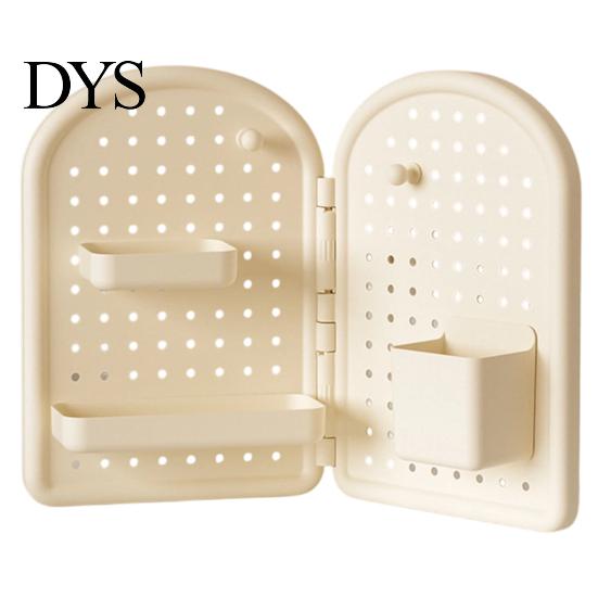 Wall Mounted Pegboard Organizer Perforated Board Storage Rack, Foldable Plastic Organizer, No Peg for Office Drilling Shelf Home Desk And Rack