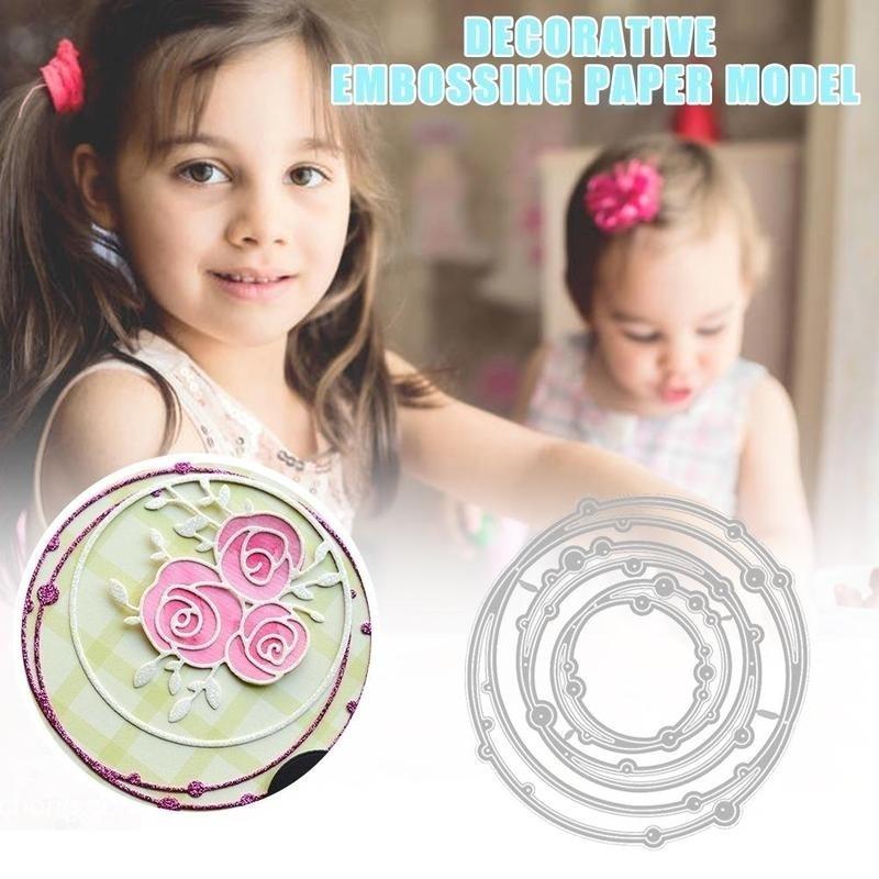 3d пятнистая линия, круглая рамка, металлическая трафареты для штампов для скрапбукинга / фотоальбомов, декоративная бумага для тиснения, ремесло