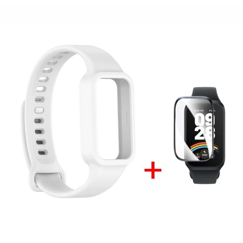 Силиконовый ремешок + защитная пленка для Xiaomi Mi Band 9 Active / Redmi Band 3 Ремешок Сменные ремешки Аксессуары