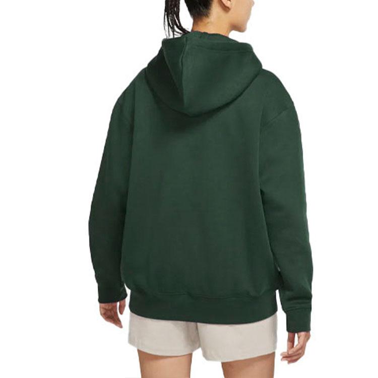 Nike Sportswear Collection Brushed Fleece Lined Hooded Pullover Sweatshirt Winter Women's Green (Unisex) Sweatshirts DJ7669 397