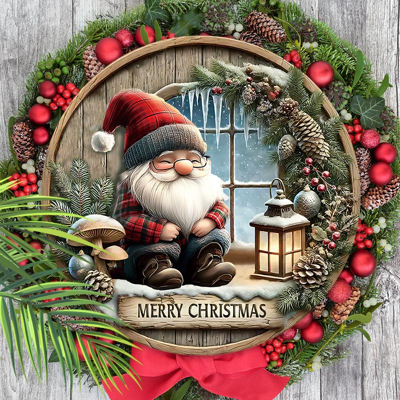 Очаровательная деревянная рождественская табличка с гномом, теплое зимнее рождественское украшение для декора входной двери и стен, идеальный рождественский подарок
