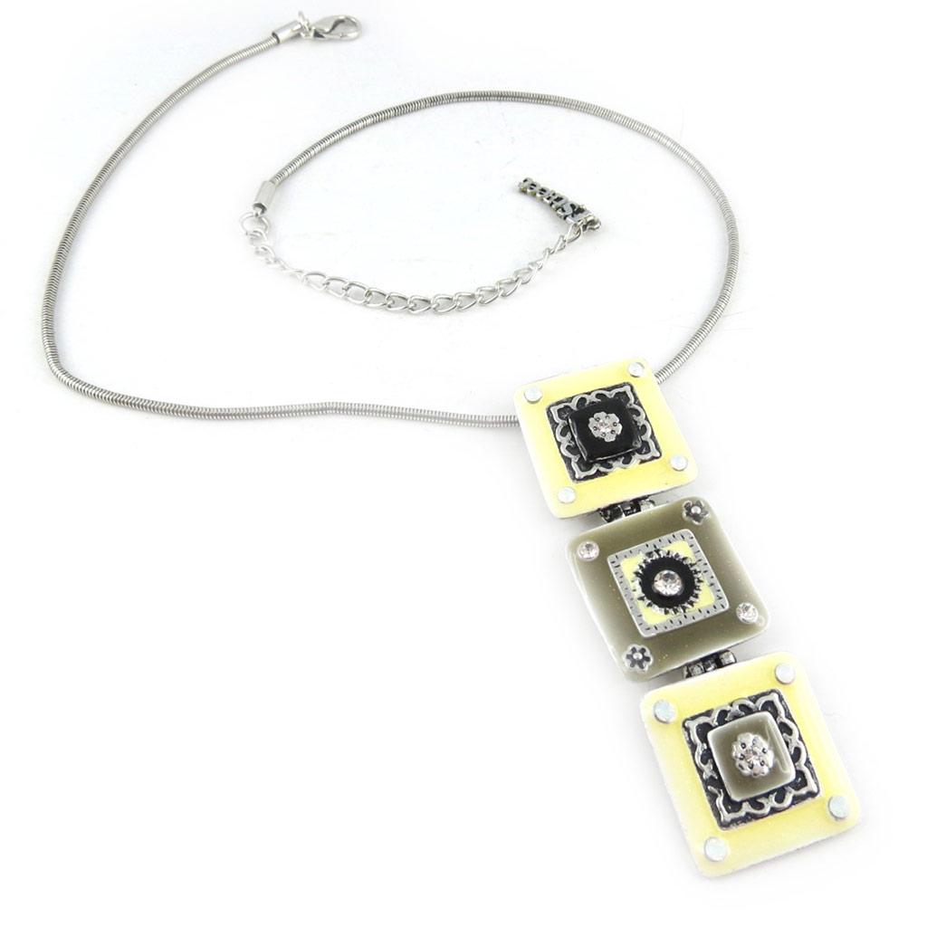 Les Trésors De Lily [D9682] - Дизайнерское колье «Эсмеральда», белый, серый