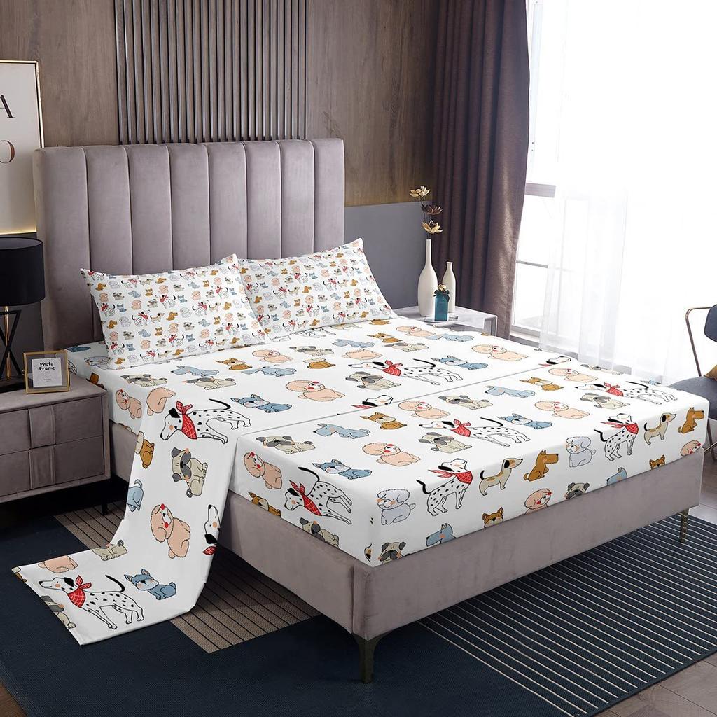 Bohemian Mushroom Pattern Bed Hat Four-Piece Bedding Set Bedroom Dormitory Bedding Decoration