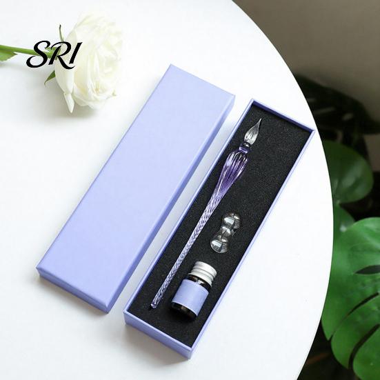 Smooth Grip Ink Pen Glass Dip Set with & Rest Handmade Calligraphy Decorative for Lettering Journaling Drawing Writing Elegant Gift Artists