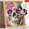 Halloween pink heart map pearl painting art full pearl handmade diy home decorations