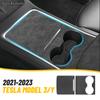 Car Center Console Cover Protector Suede Central Control Panel Sticker For Tesla Model 3 Model Y 2022 2023