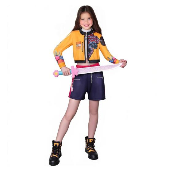 Костюм для косплея охотницы на демонов Руми Миры для девочек, костюм поп-певицы для детей для Хэллоуина, карнавальной вечеринки, косплей-сценического выступления