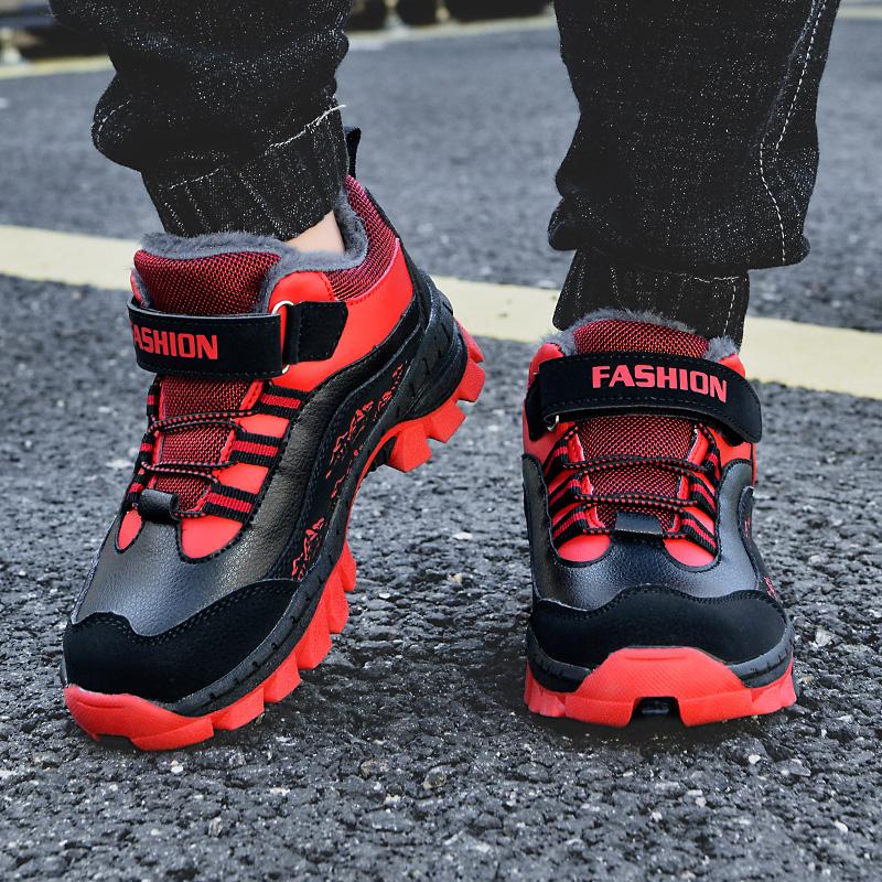 Осенне-зимние детские зимние ботинки с флисом, теплые, нескользящие, износостойкие, для детей, для занятий зимними видами спорта на открытом воздухе, для мальчиков