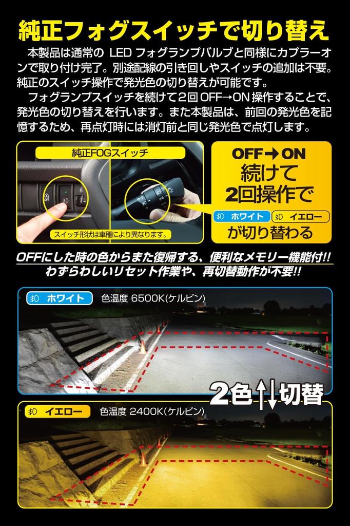 M's Basic by IPF Fog Lamp, LED, Car H8, H11, H16, 4600lm, 2 Color