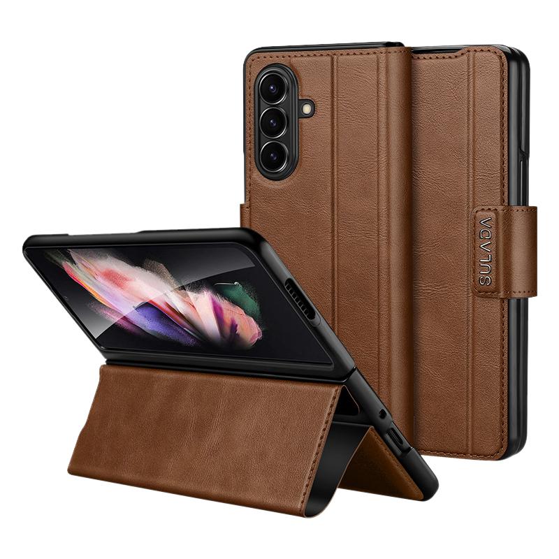 For Samsung Galaxy Z Fold7 5G SULADA All-inclusive Magnetic Snap Flip Leather Phone Case
