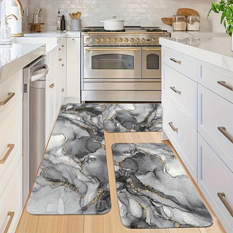 1 шт. анти-усталостные кухонные коврики с роскошным мраморным принтом, водонепроницаемые, нескользящие, толстые, мягкие, прочные, удобные, стоячие коврики для кухни
