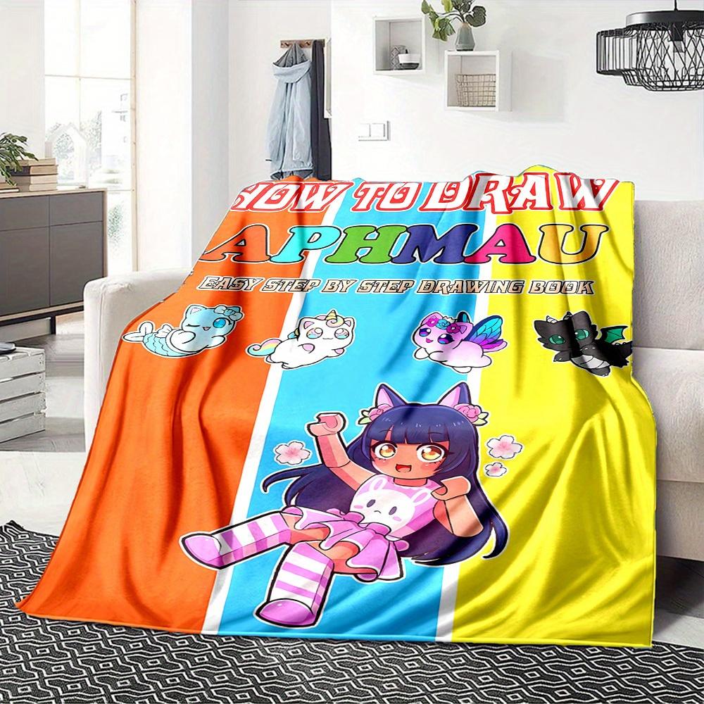 1pc Draw Aphmau Bing Digital Printed Flannel Blanket, Super Soft Plush Fleece Bed Cover, Multipurpose Four Seasons Hypoallergenic Quilt for