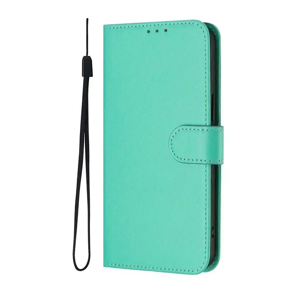 Solid Color Wallet Case for Tecno Pova 6 5 Neo 3 Spark 10 9 Pro 10C 9T 8C Shockproof Kickstand Card Slot Strap Phone Cover