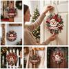 Wooden Holiday Door Decoration Christmas Hanging Sign, Decorative Wall Plaque with Hemp Rope, 2D Indoor Festive Fireplace Sign Flat Tree Pendant