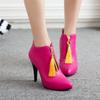 Women's High-heeled Short Boots, Versatile Slim Heeled Tassel Boots, New Autumn and Winter Oversized Boots