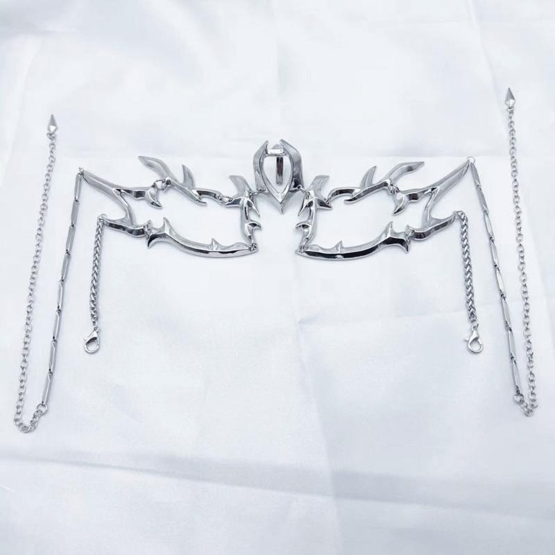 Mechanical Half Mask Irregular Metal Face Accessory Cosplay Face Chain Halloween Unisex Fashion Jewelry for Party Wear