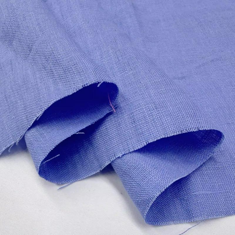 Чистая льняная ткань Стиранный лен Комфортная дышащая ткань для весны и лета DIY Платье Широкие брюки Легкая куртка Одежда