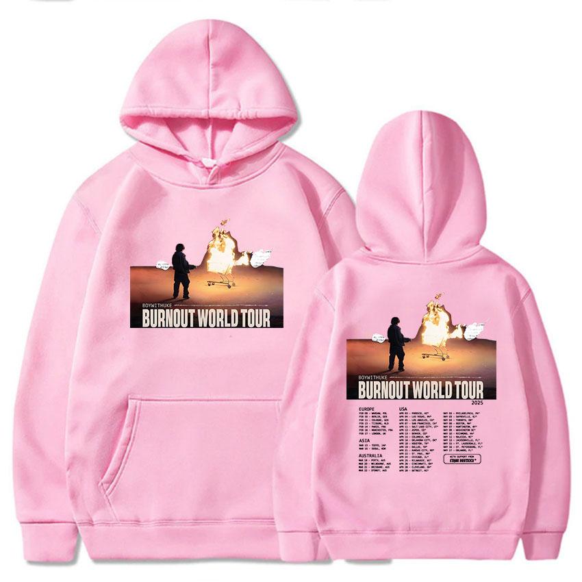 Boywithuke Burnout Мировой Тур 2025 Худи Sudadera Mujer Худи Женские Мужские Повседневные Толстовки Певец Графический Принт Пуловеры
