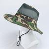 Camouflage Sun Hat for Men Summer Big Eave Sunshade Hat Outdoor Sport Climbing Hat Fishing Caps for Men Foldable with Buckle