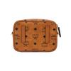 MCM Cognac Visetos Monogram Crossbody Camera Bag with Dual Zip Compartments for Daily & Casual Use