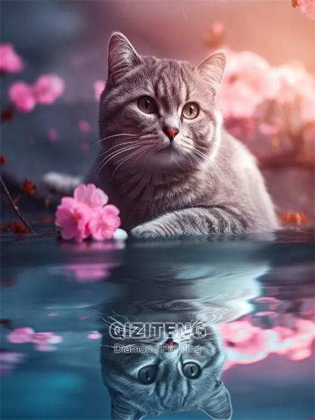 5D алмазная картина кошка полная круглая мозаика вышивка животное ручная работа подарок домашний декор