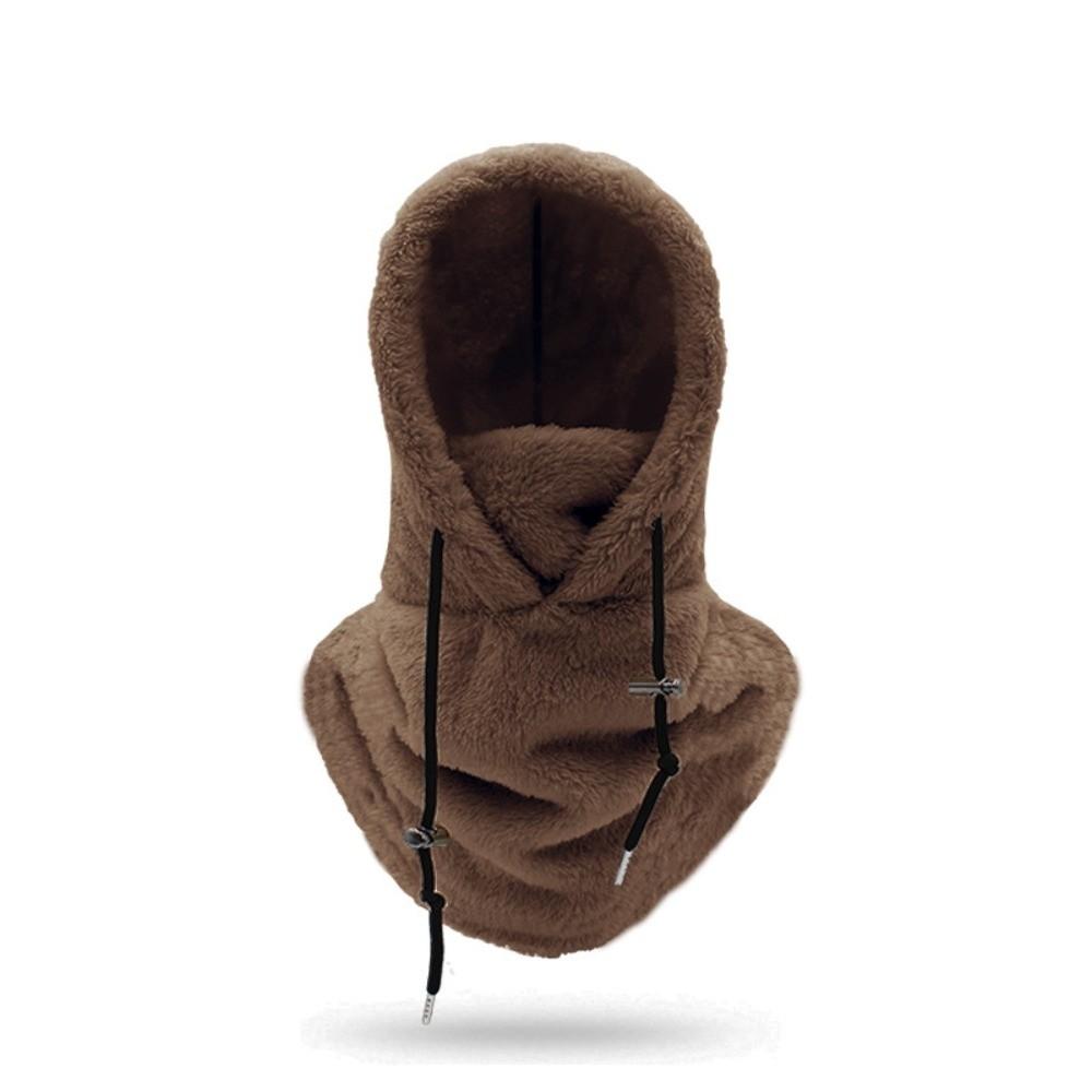 Windproof Plush Sherpa Hood Thickened Ski Mask Hat Fashion Face Cover Cap Outdoor Sports
