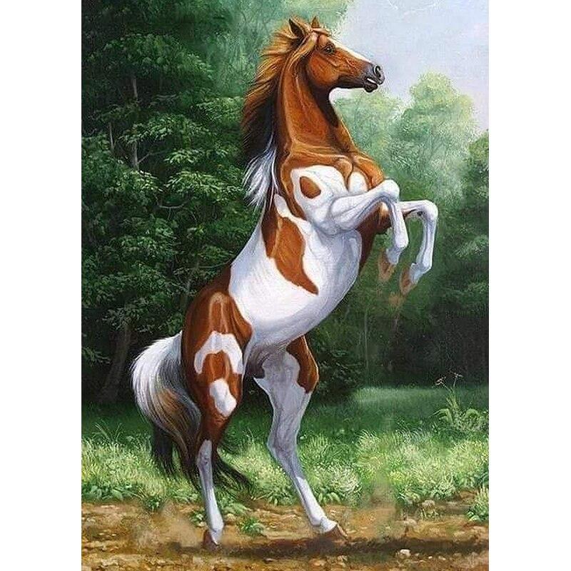 5D DIY комплект алмазной живописи «Лунный свет и лошадь в джунглях» Алмазная вышивка стразы украшения для дома