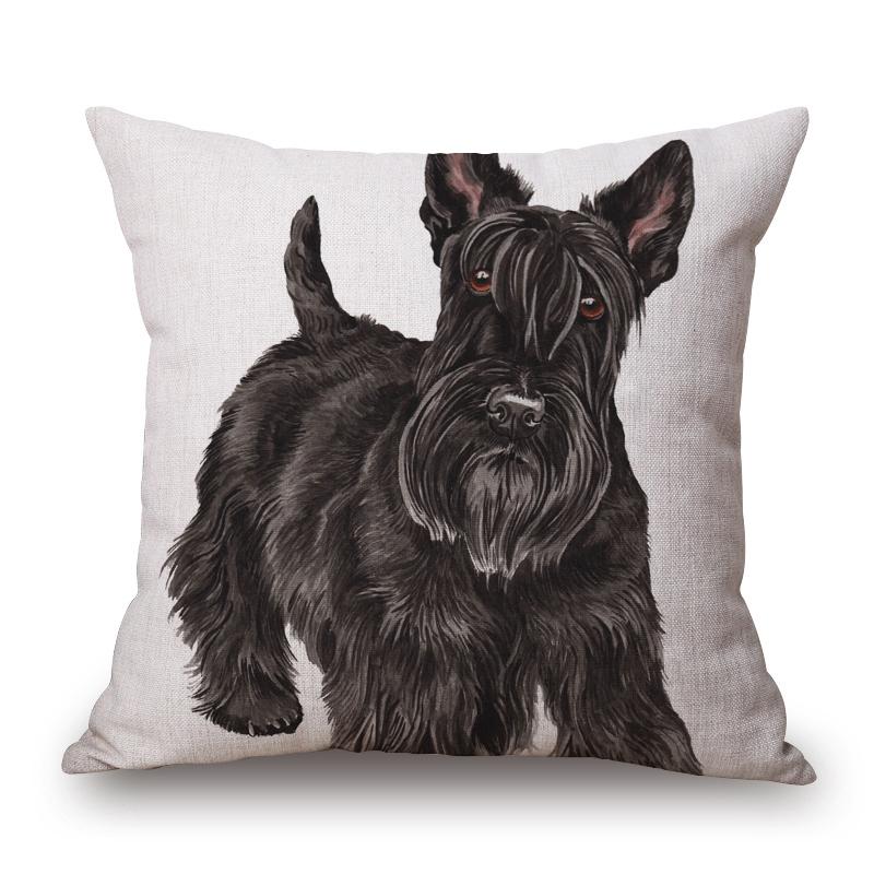 Hand Painting Dog Posters Cushion Cover Greyhound Bull Terrier Labrador Animals Portrait Pillowcase Decorative Pillows For Sofa