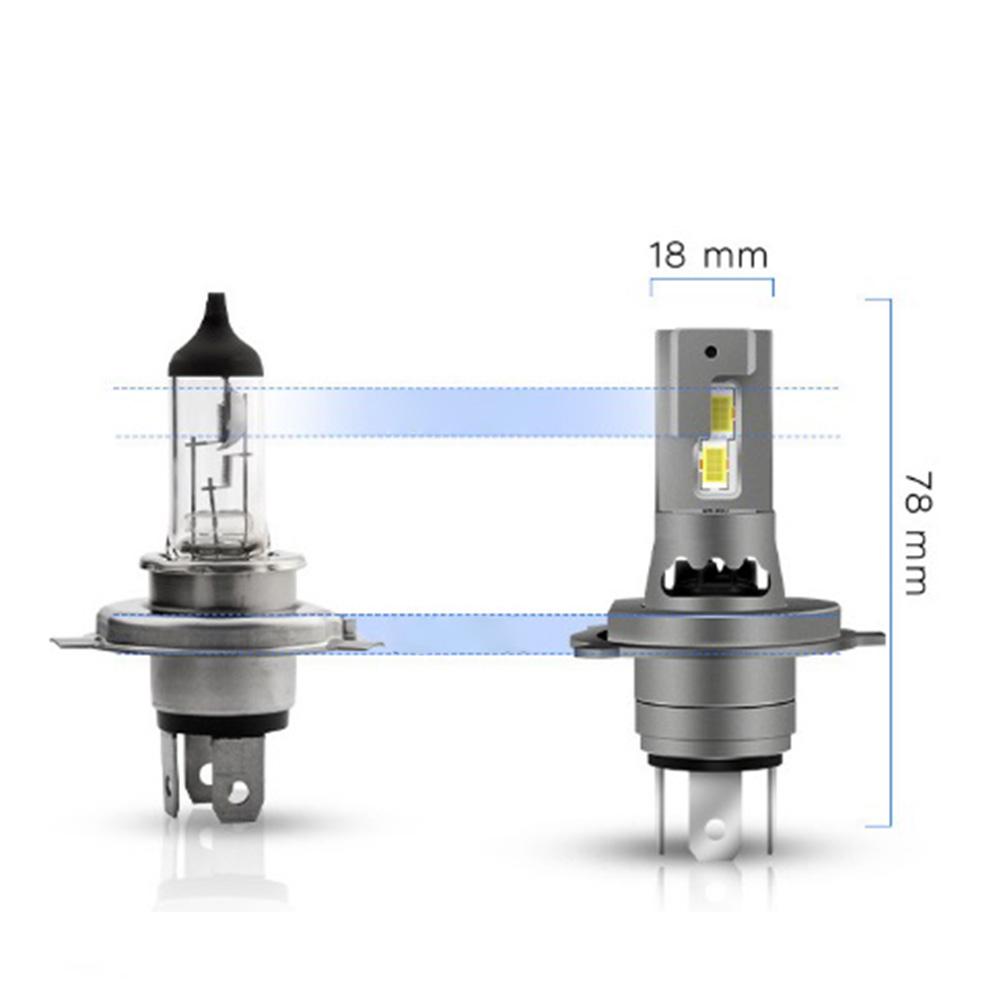 2 PCS H4 LED Headlight Bulbs, 6000K Super Bright, Aluminum Alloy Fog Lights, IP67 Waterproof Automotive Headlight Bulbs Replacement, Plug And Play