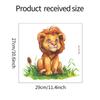 Playful Hand Painted Lion Cub in Grass Toilet and Wall Sticker Set Waterproof Self-Adhesive Removable Decal for Bathroom WC Decoration