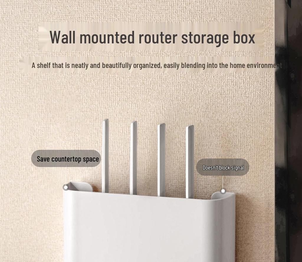 Настенная полка для хранения WiFi-роутера без сверления для гостиной