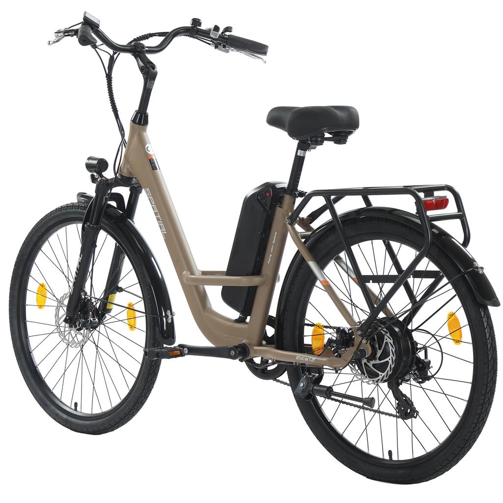 Spatial Элитный женский электровелосипед с сиденьем для буксировки, двигатель 250 Вт, аккумулятор 36 В 13 Ач, 26-дюймовые дорожные шины, электровелосипед для езды по пересеченной местности, электровелосипед для езды на открытом воздухе