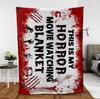 Watching horror movies digital-printed polyester Bedroom velvet flannel soft sofa cover blanket Fleece soft sofa cover blankets