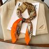 Spring and Summer New Korean-style Printed Imitation Silk Square Scarf for Women Clavicle Decorative Scarf Fashionable Small Scarf for Women