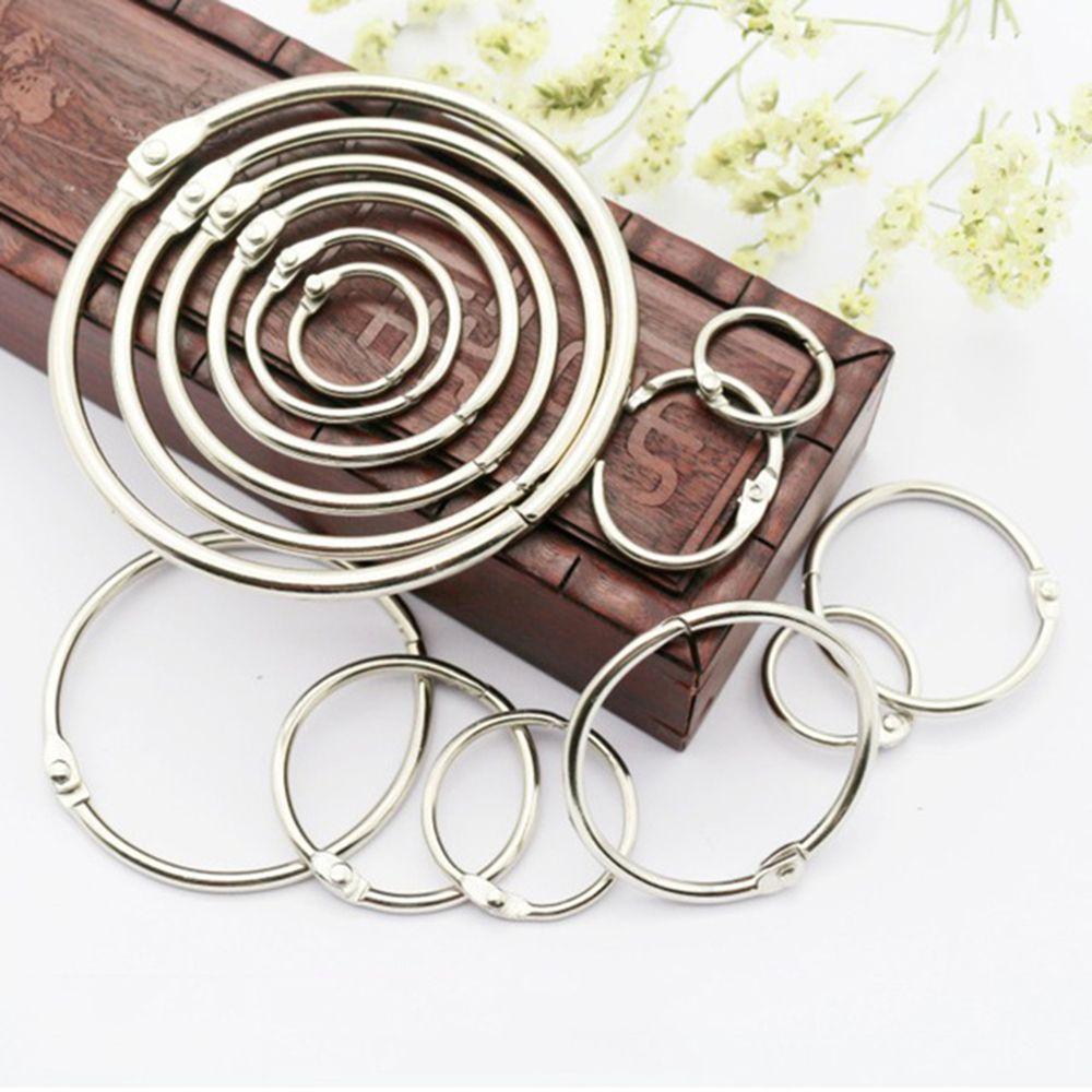 10pcs/lot Plated Album Metal Scrapbook Clips Loose Leaf Binder Keychain Circle Hinged Rings