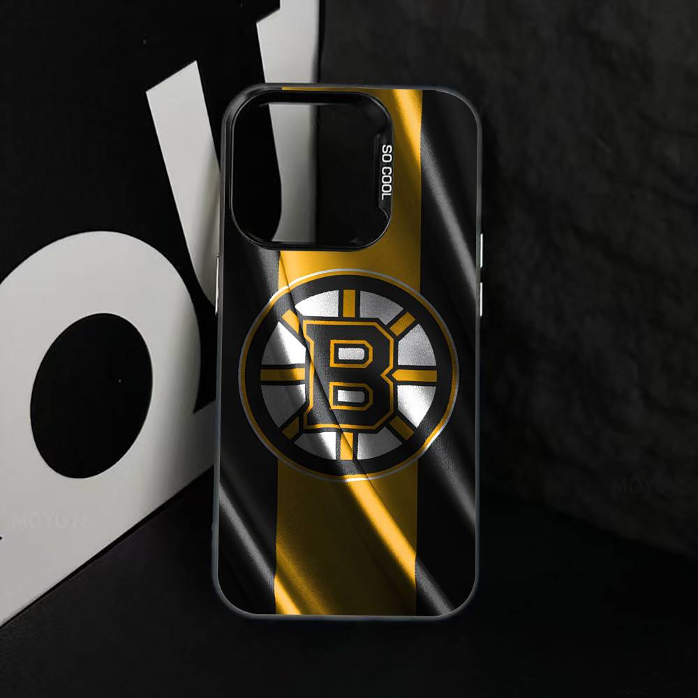 cool B-Bos-ton-B-Bru-ins Phone Case For iPhone 17,16,15,14,13,12,11 Plus,Pro Max,XS,Colored Silver Plated Inside Cover
