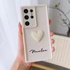 Индивидуальный чехол 3D Сердце с текстом Для Samsung Galaxy S20 S21 S22 S23 S24 S25 S26 FE Plus Ultra 5G Роскошный мягкий чехол