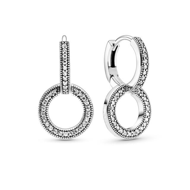 925 Sterling Silver Hoop Earrings For Women Heart Ear Hoops Real Silver 925 Jewelry Original Brand Jewelry