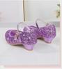 2025 Spring Girls' Rhinestone Sequin Princess Shoes - Solid Color Strap Buckle for Children's Performances