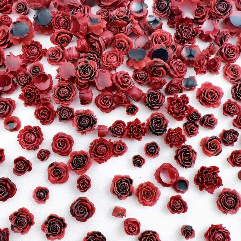 New Resin Luminous Mixed Rose Flower Nail Decorations DIY Wearable Nail Art Accessories Wholesale