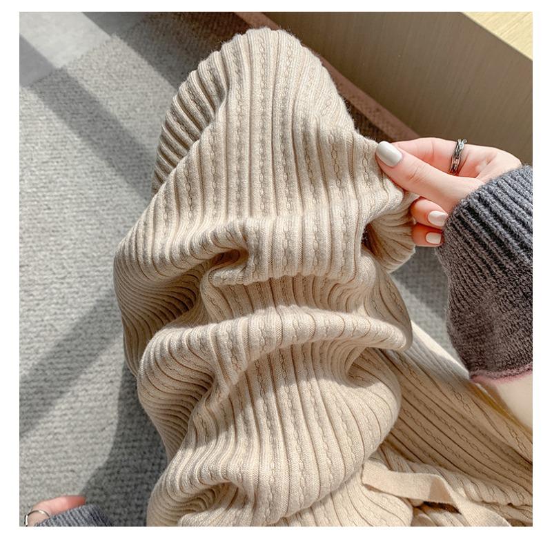 Модные осенне-зимние женские трикотажные брюки с широкими штанинами, новые свободные длинные брюки на шнурке с высокой талией, повседневные однотонные плиссированные брюки 2379