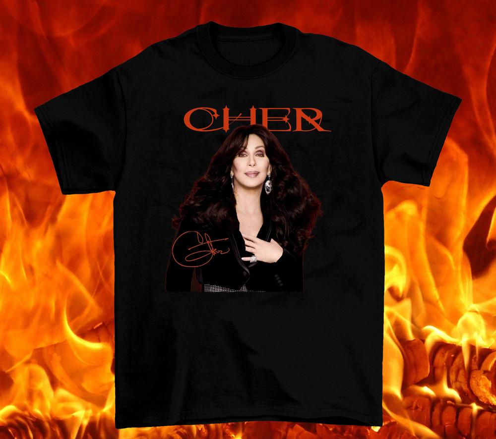 Cher Singer Signature Short Sleeve Black All Size Shirt Unisex T-Shirt