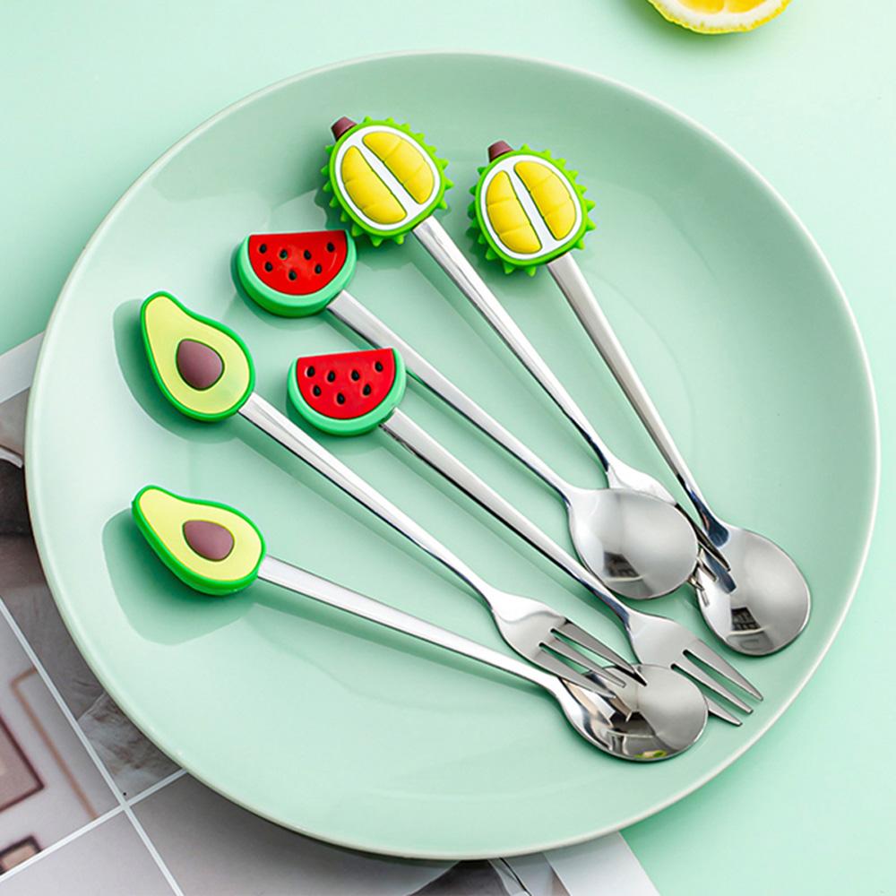 Steel Sugar Ice Cream Kitchen Tool Dinnerware Cake Coffee Spoon Fruit Fork Teaspoon Stirring Spoon