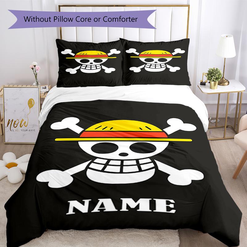 3pcs Custom Name One Piece Bedding Set Duvet Cover Closure Includes 1 Duvet Cover & 2 Pillowcases, Soft and Comfortable for All Seasons.