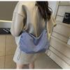 Simple Solid Color Nylon Crossbody Bag Pleated Drawstring Design Cloud Bag Lightweight and Versatile Commuter Shoulder Dumpling Bag