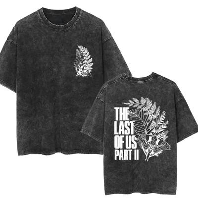 The Last of Us Элли Выстиранная Футболка Мужская Женская Ретро Харадзюку Футболки Оверсайз Повседневная Хлопковая Модная Футболка Уличная Одежда