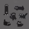 6Pcs/Lot Mix Black Kitten Embroidery Patch Cartoon Cute Patches DIY Clothing Shoes Bag Cat Repair Decoration Applique